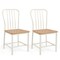 Armless Spindle Back Dining Chair Set Of 2 With Ergonomic Seat